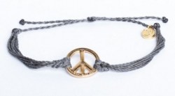 Gold Peace Sign Dark Grey